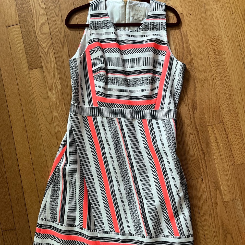 Kate Spade Orange and Black Striped Dress